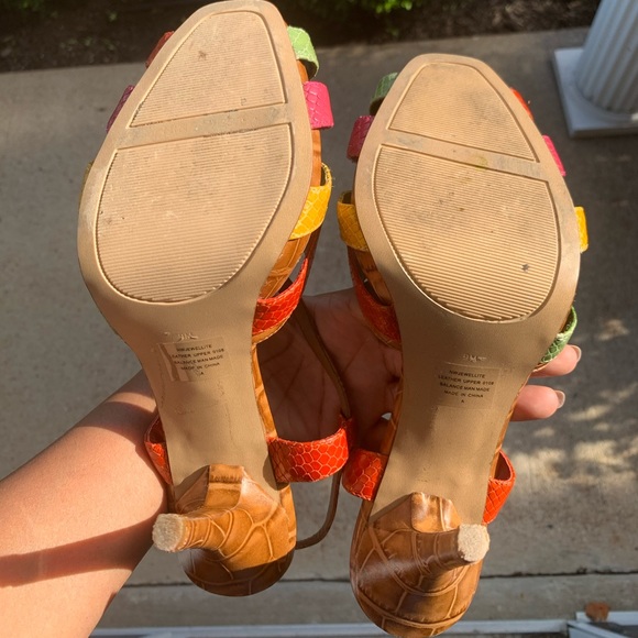 Nine West Multicolored Croco Slingback Heels - Picture 12 of 13